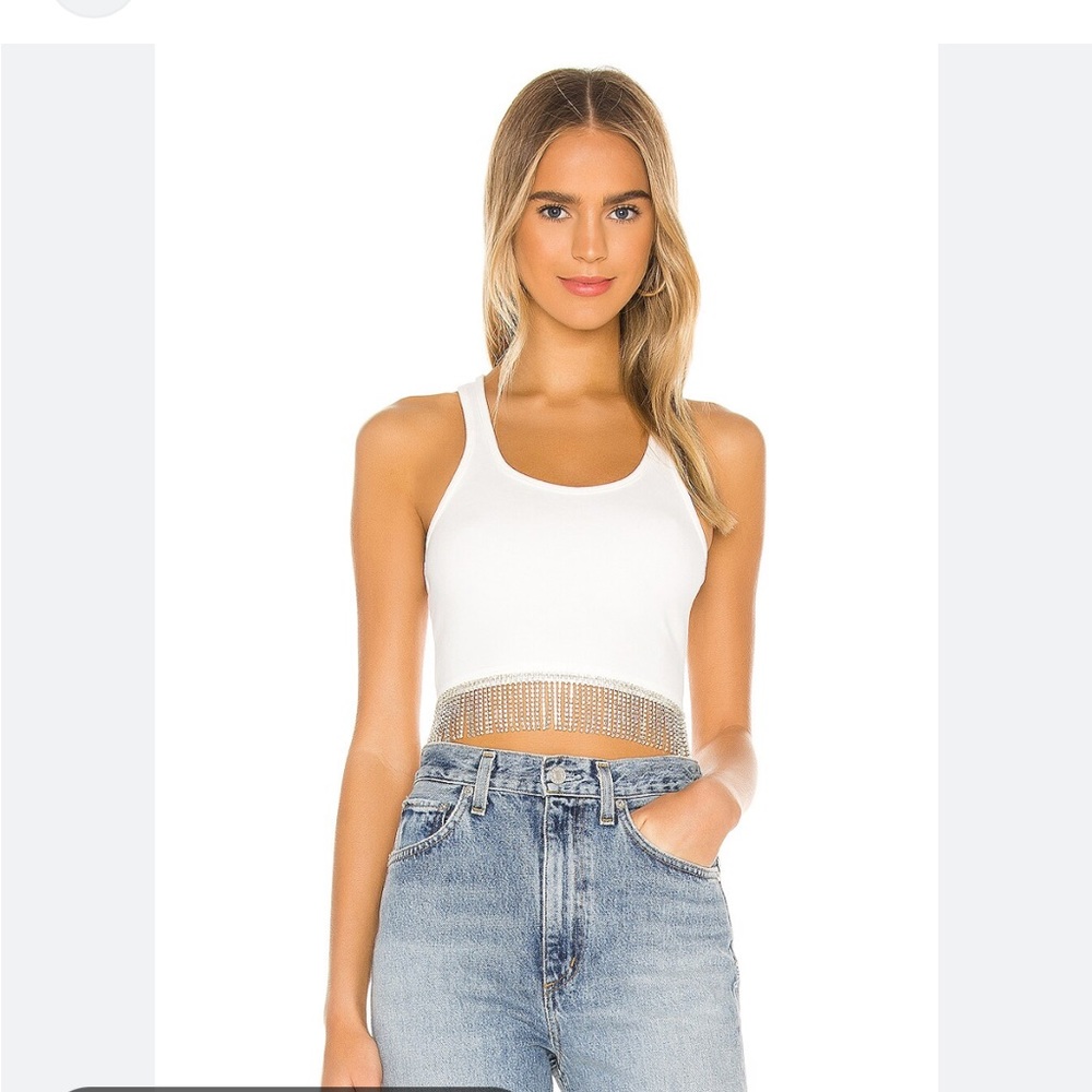 Superdown Madison rhinestone tank in white